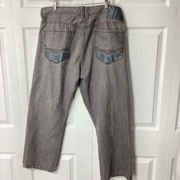 Sean John Hamilton Jeans Relaxed Wide Fit Gray 38 - Picture 1 of 13